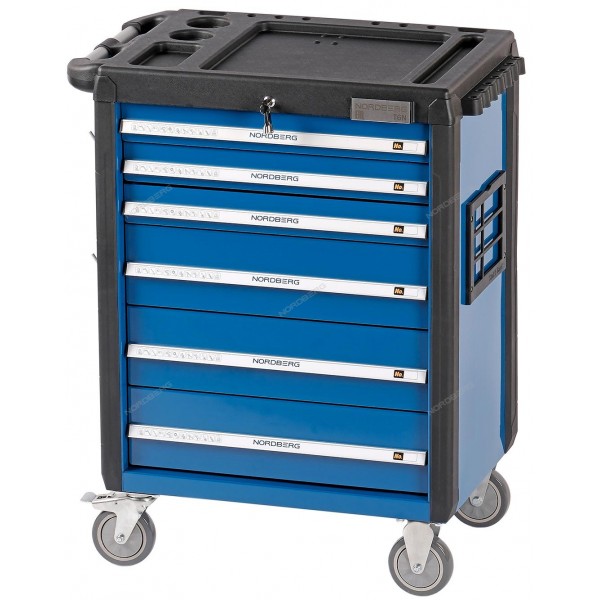 Тележка инструментальная, 6 выдвижных ящиков, синяя NORDBERG T6N(B)