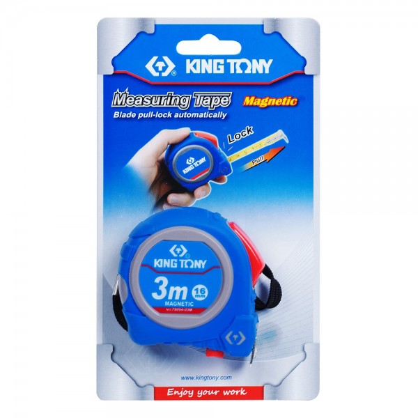 Рулетка измерительная 3 м, магнитный крюк KING TONY 79094-03M 79084-03C