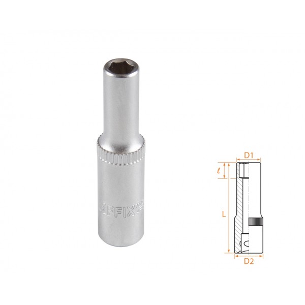 Головка торцевая глубокая шестигранная 1/4, 5,5 мм AFFIX AF00120055