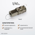 Пневматическое быстроразъёмное соединение резьба F 1/4 WDK-820SFA