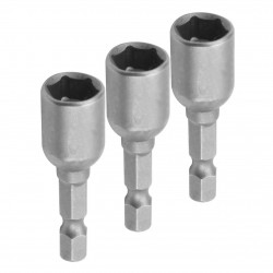 Набор головок для шуруповерта шестигранных 1/4, 8 мм, 48 мм, магнитных, 3 предмета TOLSEN TT77823
