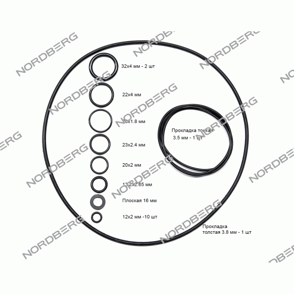 Ремкомплект (прокладки) для NORDBERG 2379 000010125
