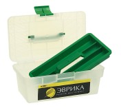 Ящик универсальный ER-10337 с лотком 285х155х125 мм прозрачный ЭВРИКА /1/10