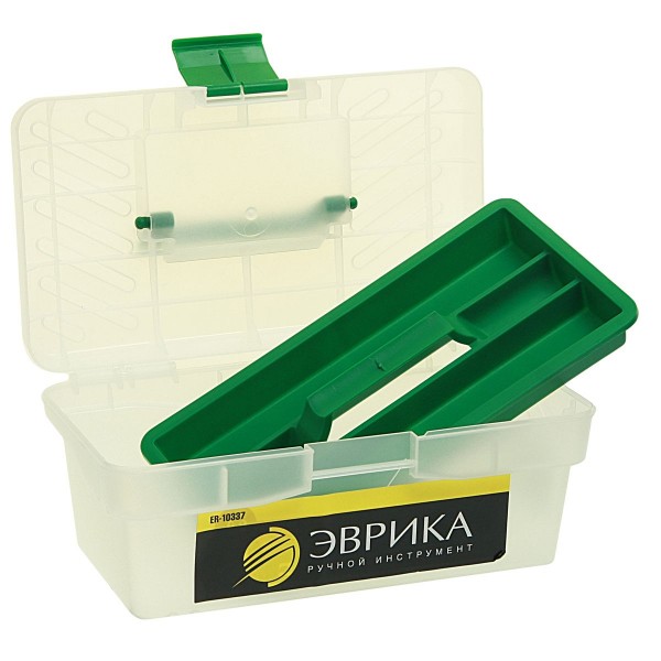 Ящик универсальный  с лотком 285х155х125 мм прозрачный ЭВРИКА /1/10 ER-10337