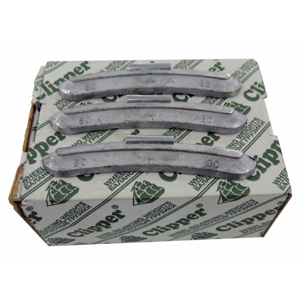 Грузики балансировочные для стальных дисков 80 г, 25 шт. CLIPPER 0280