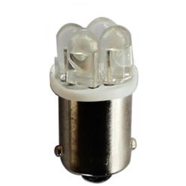 Автолампа T4W (BA9s) 4 LED WHITE 6000K 28лм  24V MEGAPOWER /10 /100 M-90123W-24