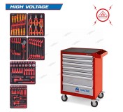Набор инструментов HIGH VOLTAGE в красной тележке, 117 предметов