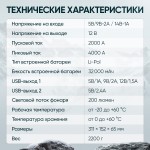 Пусковое устройство 12В, 32 000 мАч, 2000/4000А iCartool IC-JSL32