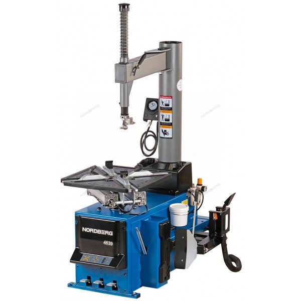 Станок шиномонтажный 380V п/автомат, 2х скор, стол с накладками, взрывная накачка, синий NORDBERG 4639B 380