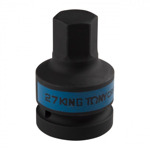 Насадка (бита) ударная торцевая 1, HEX, 27 мм, L = 80 мм KING TONY 801527M