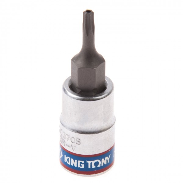 Насадка (бита) торцевая 1/4, Torx, T8, L = 37 мм, с отверстием KING TONY 203708