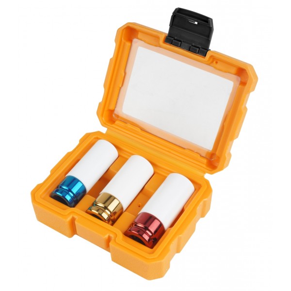 Набор ударных глубоких торцевых головок 1/2, шестигранные, 17, 19, 21 мм TOLSEN TT15510