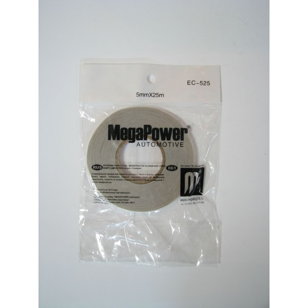 Скотч двухсторонний  CLEAR 5мм х 25м (тонкий) MEGAPOWER 1/10/580 HIT EC-525