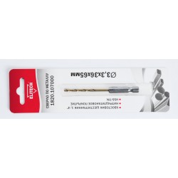 Сверло 3.3х65 HSS-G+TiN HEX1/4' 1820.107000