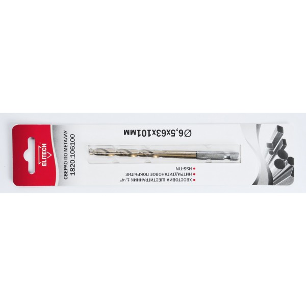 Сверло 6.5х101 HSS-G+TiN HEX1/4' 1820.106100 193838