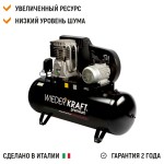 Масляный поршневой компрессор с ременным приводом 606 л/мин, 11 бар, 200 л WDK-92060