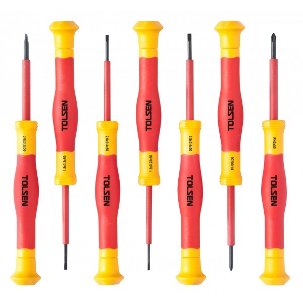 Набор отверток диэлектрических, прецизионных, 7 предметов TOLSEN TTV32007