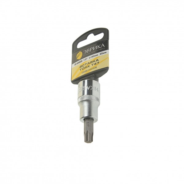 Насадка-вставка с битой Torx T47  1/2 22мм L=60мм (с держателем) ЭВРИКА /1/20 ER-94603H
