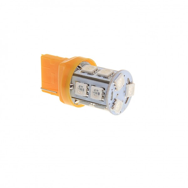 Автолампа W21W (W3*16d) 13 SMD 5050 YELLOW 78лм24V MEGAPOWER /10 /100 OLD M-20384SY-24