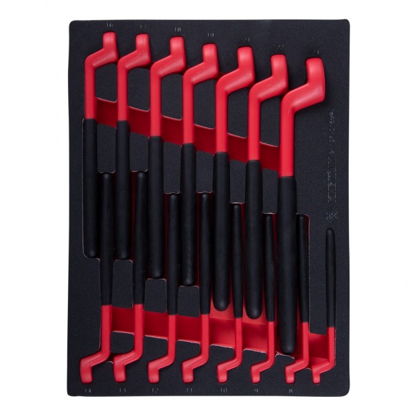 Набор накидных диэлектрических ключей, 7-24 мм, ложемент, 15 предметов KING TONY 9-12FVG15MRV