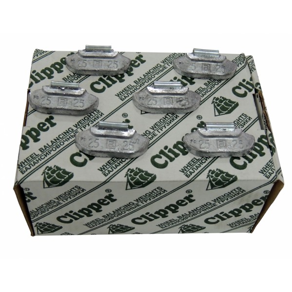 Грузики балансировочные для стальных дисков 25 г, 100 шт. CLIPPER 0225