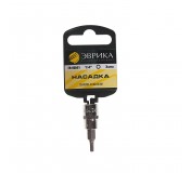Насадка ER-93501H 1/4" DR 6-гранная 3мм (с держателем) ЭВРИКА 1/240