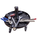 Табурет ремонтный круглый, микролифт с ходом 120 мм, инструментальная полка WDK-86020