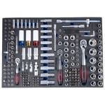 Тележка инструментальная 7 полок с набором инструментов, металлическая столешница OPT-717M