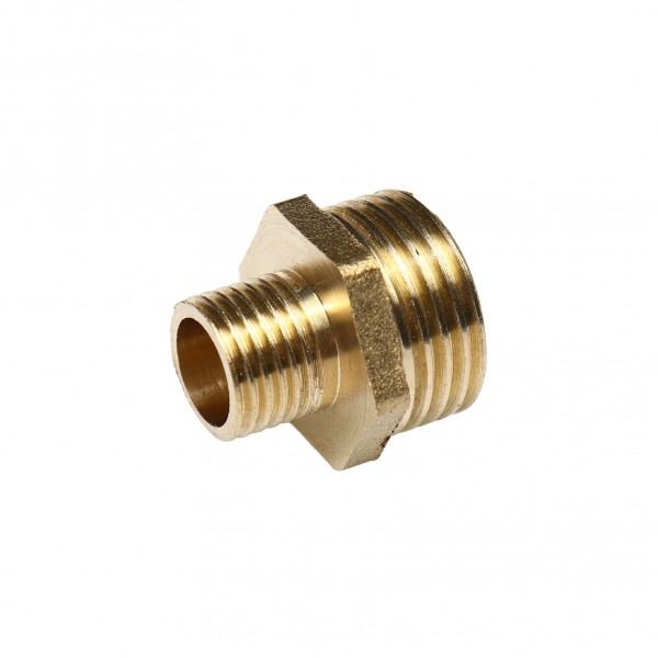 Соединитель резьбовой :наруж. резьба 1/2"x1/4" ЭВРИКА /1/10 ER-MM08/04
