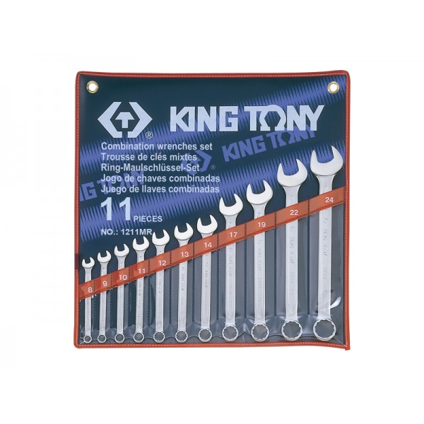 Набор комбинированных ключей,11 предметов 8-24 мм, king tony 1211mr