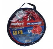 Трос буксировочный M-75505B PREMIUM 5000кг длина 5м, плетёный шнур (с крюками) в чехле MEGAPOWER /1/10
