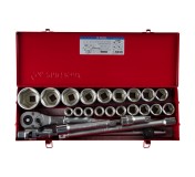 Набор торцевых головок с принадлежностями 3/4, шестигранные, 19-55 мм, 25 предмета KING TONY 6325MR01