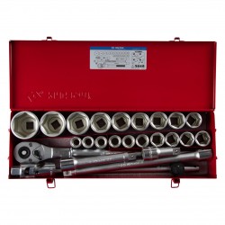 Набор торцевых головок с принадлежностями 3/4, шестигранные, 19-55 мм, 25 предмета KING TONY 6325MR01