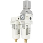 Блок подготовки воздуха 3/8 с влагоотделителем, регулятором и манометром AFW3000-03