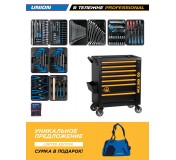 Набор инструментов 173 предмета, UNION, в черной тележке KING TONY 9G38-000MR40