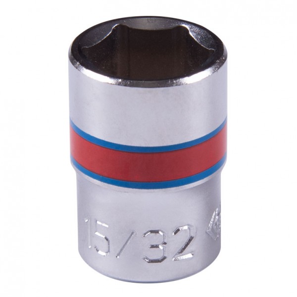 Головка торцевая стандартная шестигранная 1/4, 15/32, дюймовая KING TONY 233515S