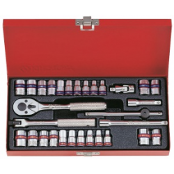 Набор торцевых головок с принадлежностями 1/4 30 предметов king tony 2030cr