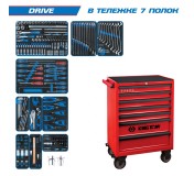 Набор инструментов DRIVE в красной тележке, 251 предмет KING TONY 934-251MRV