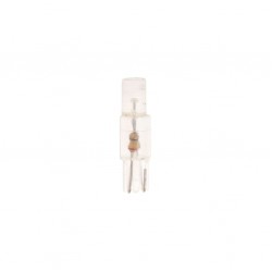 Автолампа T5 (W2*4.6d) 1 LED FLAT WHITE 6000K 7лм   12V MEGAPOWER /10 /100