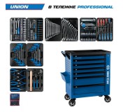 Набор инструментов 173 предмета, UNION, в синей тележке KING TONY 9G38-000MRB