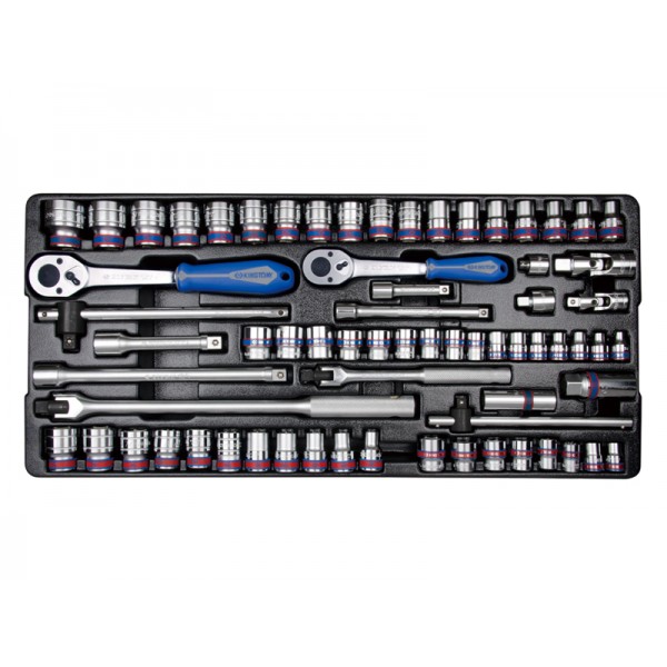 Набор торцевых головок 1/2 ;3/8 с принадлежностями, 70 предметов king tony 9-7069cr 