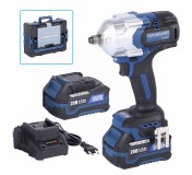 Гайковерт аккумуляторный, 1/2", 20 В, 1000 Нм, 2 аккумулятора 4 A и зарядное устройство, в кейсе NORDBERG NE808K