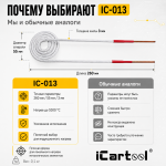 Усиленный плоский индуктор (нагреватель) длина 260 мм. диаметр 55 мм. толщина жилы 3 мм. iCartool IC-013
