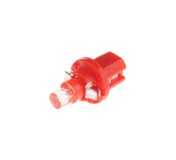 Автолампа T5 (W2*4.6d с патроном B8.5d) 1 LED CONE  RED 4лм   12V MEGAPOWER /10 /100
