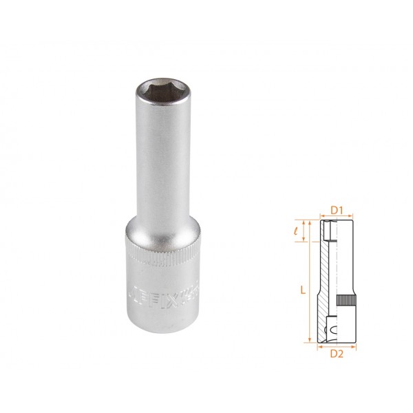 Головка торцевая глубокая шестигранная 1/2, 10 мм AFFIX AF00140010