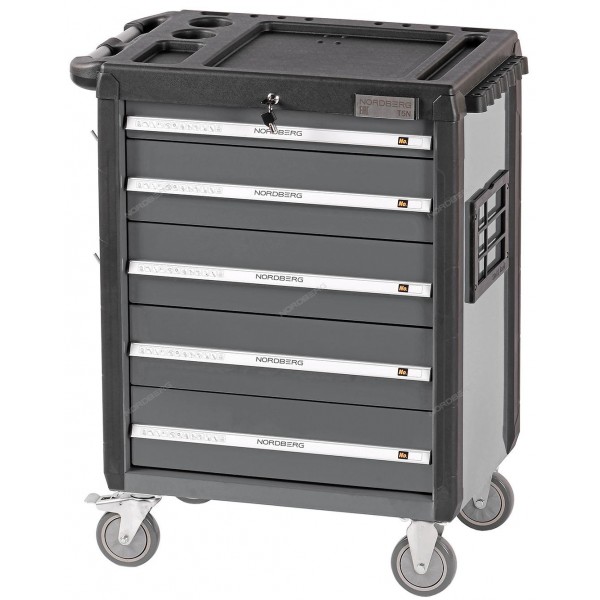 Тележка инструментальная, 5 выдвижных ящиков, серая NORDBERG T5N(G)
