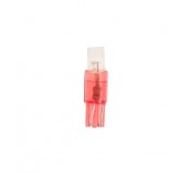 Автолампа T5 (W2*4.6d) 1 LED FLAT RED 5лм   12V MEGAPOWER /10 /100