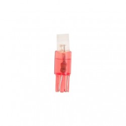 Автолампа T5 (W2*4.6d) 1 LED FLAT RED 5лм   12V MEGAPOWER /10 /100