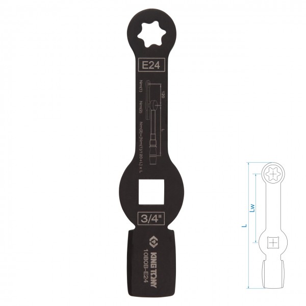 Ключ для тормозных суппортов грузовых автомобилей E24, 3/4, ударный KING TONY 10B0B-E24