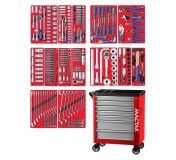 Набор инструментов ПРОФИ в красной тележке, 299 предметов МАСТАК 50-07299R